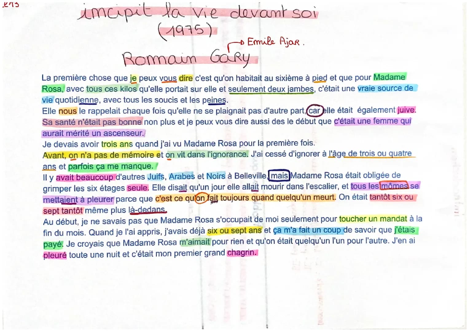introcluction
C'est le deuxième roman d'un écrivain inconnu du public, Emile Ajar,
pseudonyme derrière se cache un écrivain célèbre, Romain 