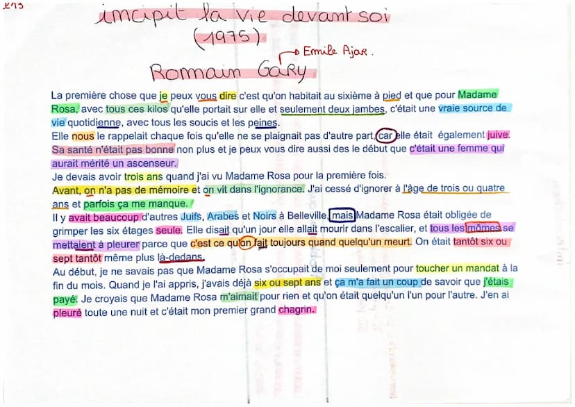 introcluction
C'est le deuxième roman d'un écrivain inconnu du public, Emile Ajar,
pseudonyme derrière se cache un écrivain célèbre, Romain 