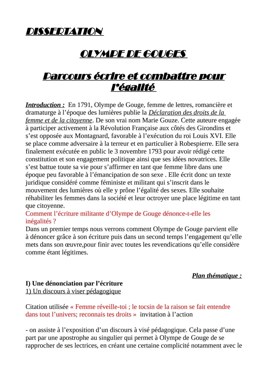 Découvre Olympe de Gouges et La Déclaration des Droits PDF