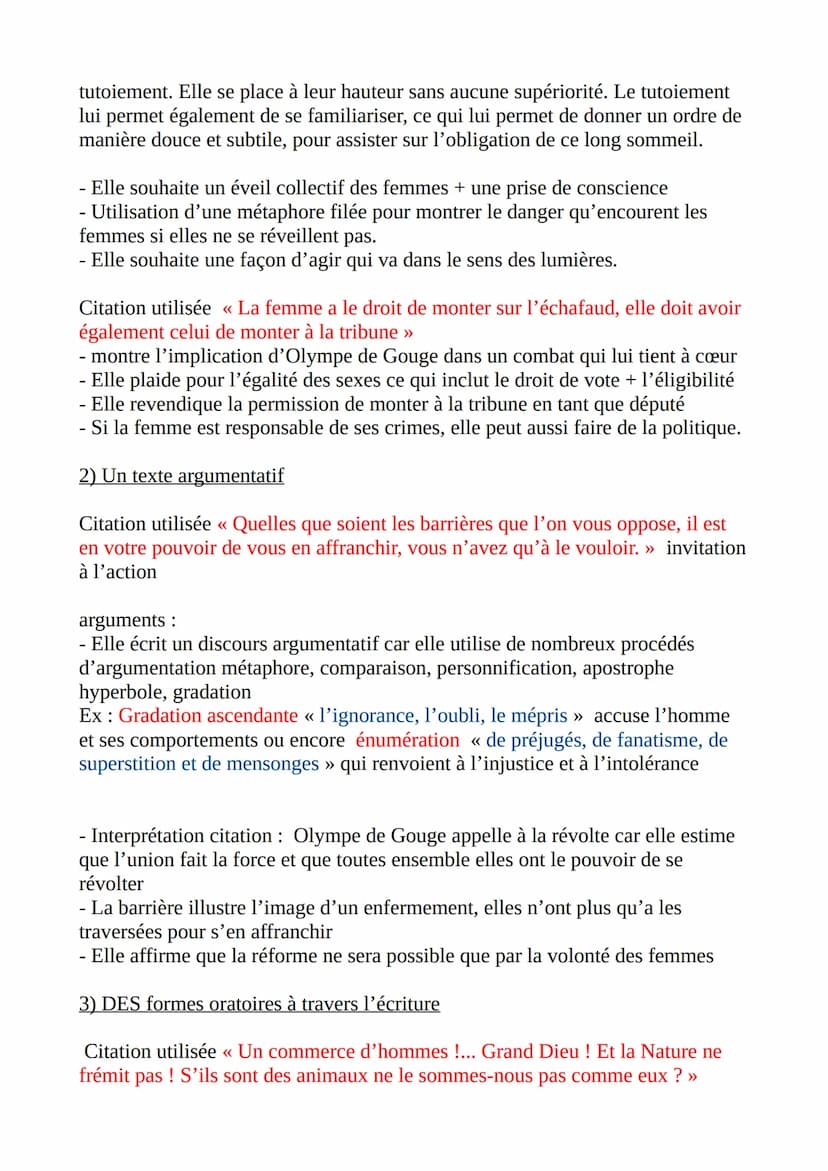 DISSERTATION
OLYMPE DE GOUGES
Parcours écrire et combattre pour
l'égalité
Introduction: En 1791, Olympe de Gouge, femme de lettres, romanciè