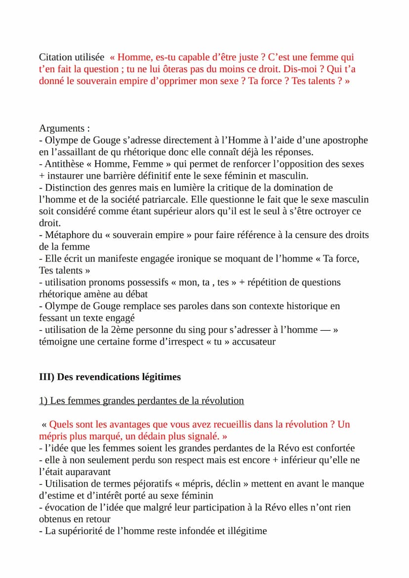 DISSERTATION
OLYMPE DE GOUGES
Parcours écrire et combattre pour
l'égalité
Introduction: En 1791, Olympe de Gouge, femme de lettres, romanciè