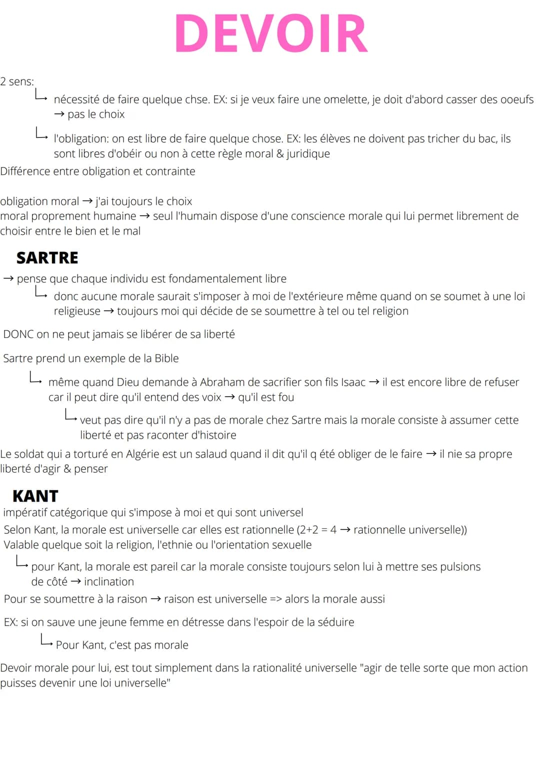 DEVOIR
nécessité de faire quelque chse. EX: si je veux faire une omelette, je doit d'abord casser des ooeufs
→ pas le choix
L
2 sens:
L
l'ob