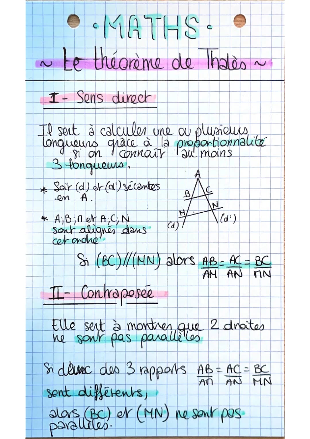 Théorème de Thalès