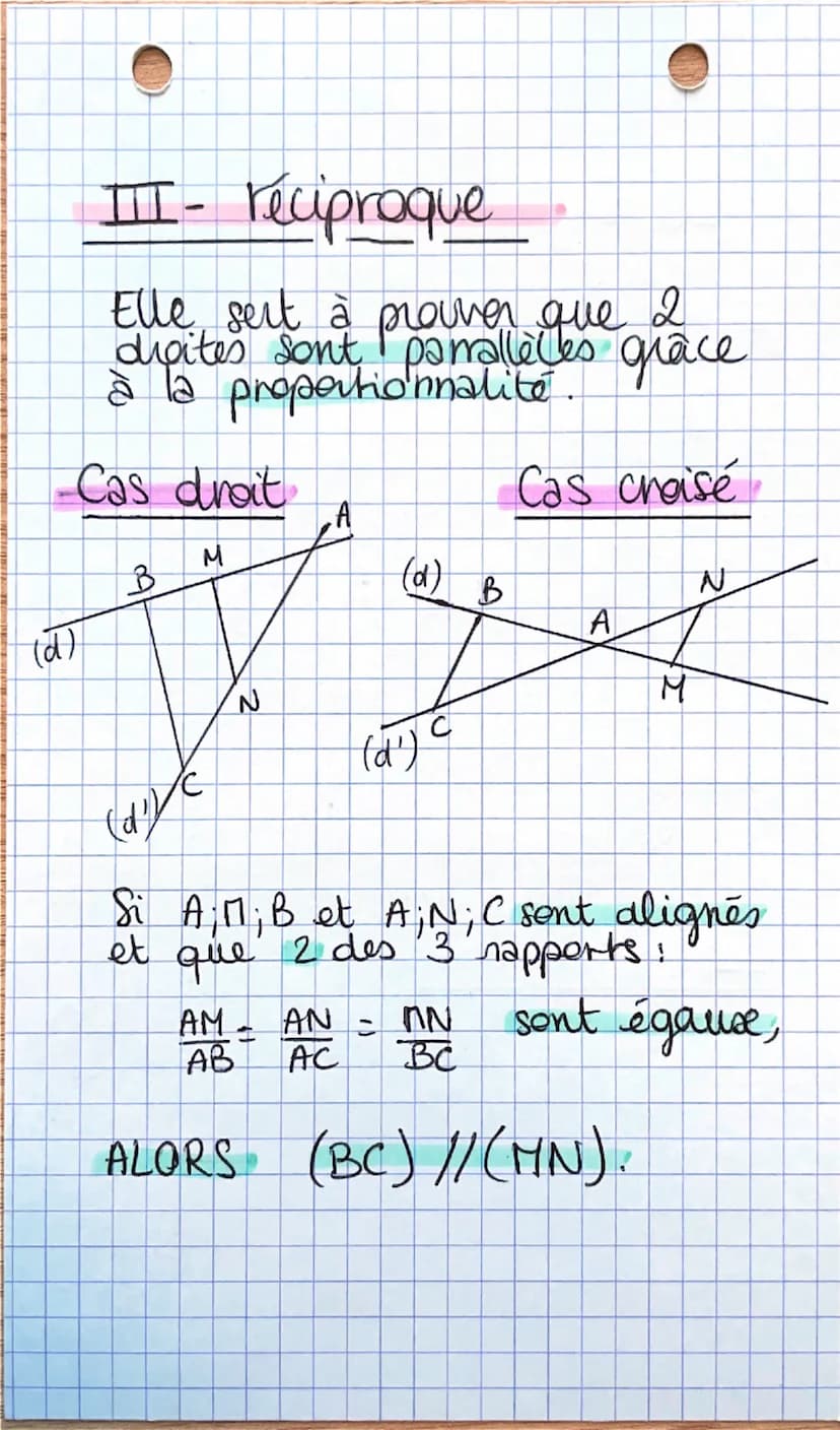 2
••MATHS •
Le théorème de Thales ~
I- Sens direct
If sert à calculer une ou plusieurs,
tongueurs grâcenait au moins
à la proportionnalité
3