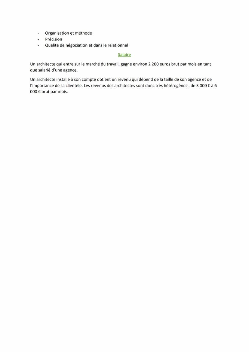 Fiche métier : métier d'architecte
Présentation et description du métier
Le métier d'architecte est un métier très varié car l'architecte es