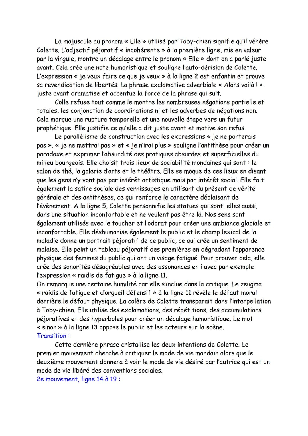 Texte 8
Roman, « Célébrer l'émancipation, condition au bonheur »,
Les Vrilles de la Vigne, Colette, 1934
Intro :
Contexte : Carpe diem est u
