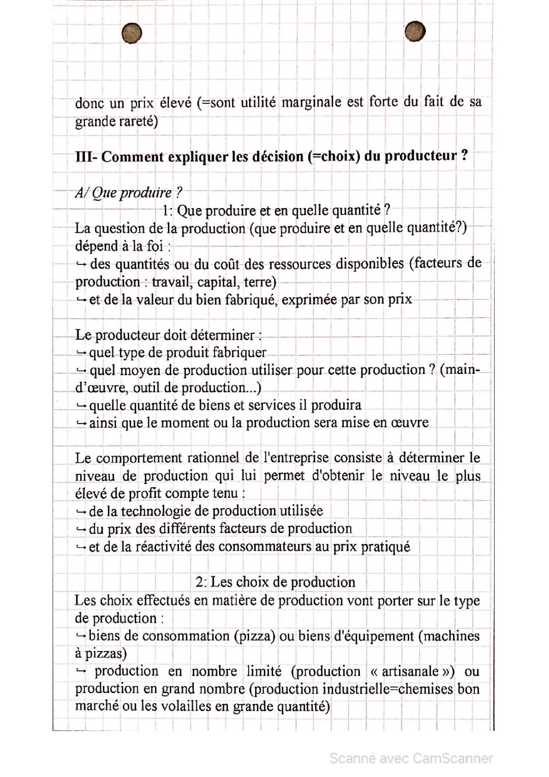 Décisions du Consommateur et du Producteur : Cours, Exercices et Synthèses STMG