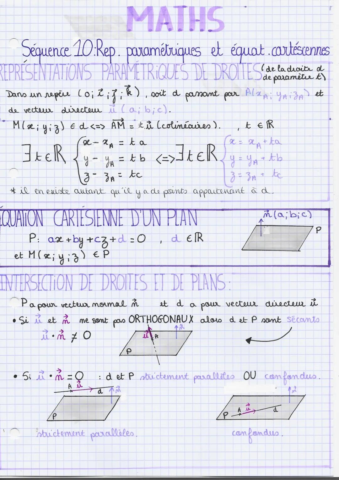 # MATHS

Séquence 10.Rep. paramétriques et équat.cartéscennes

REPRÉSENTATIONS PARAMETRIQUES DE DROITES

la droite d
de paramètre t

Dans un