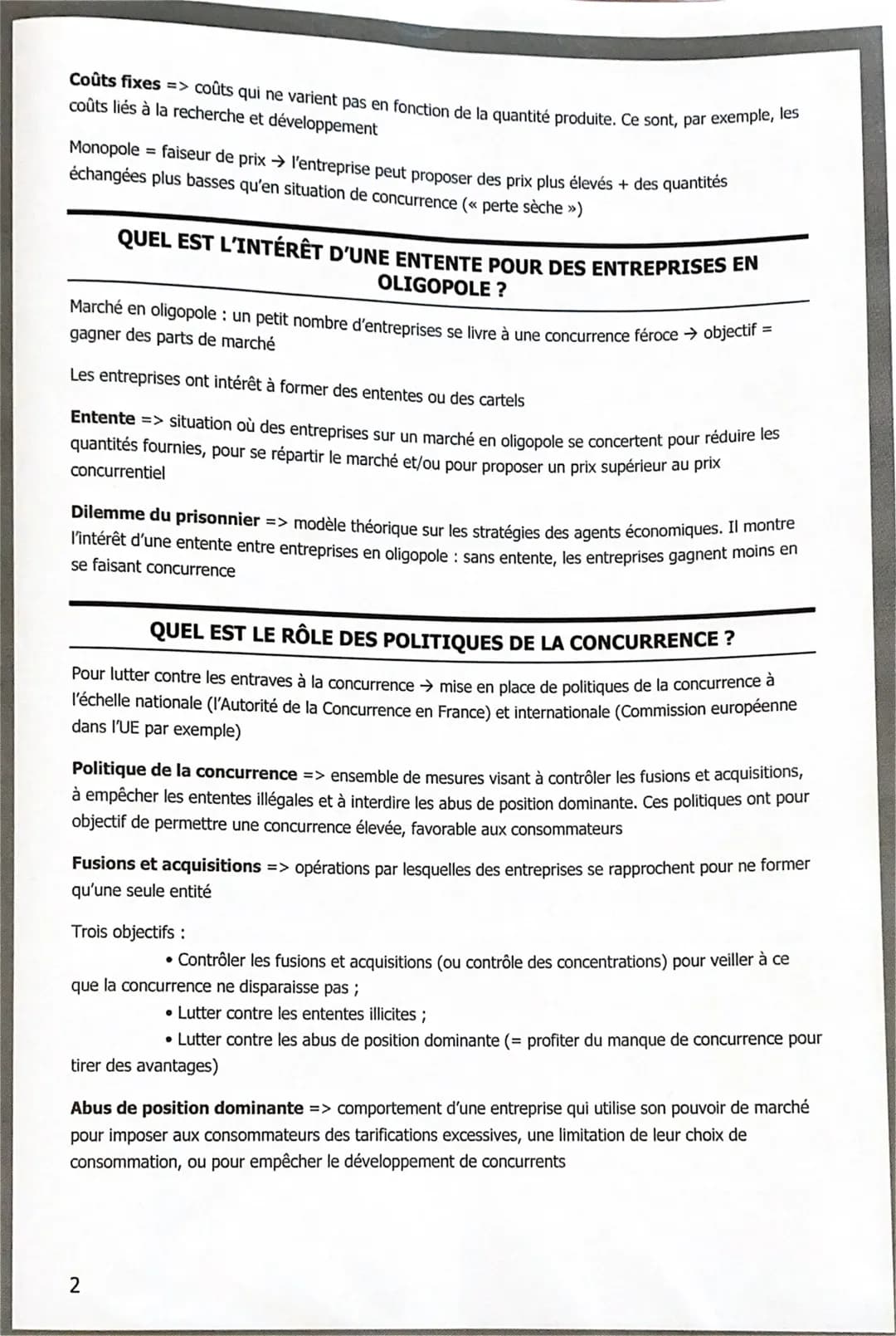 2- COMMENT LES MARCHÉS
IMPARFAITEMENT
CONCURRENTIEL
FONCTIONNENT-ILS ?
QUELLES SONT LES SOURCES D'UN POUVOIR DE MARCHÉ ?
Les agents peuvent 