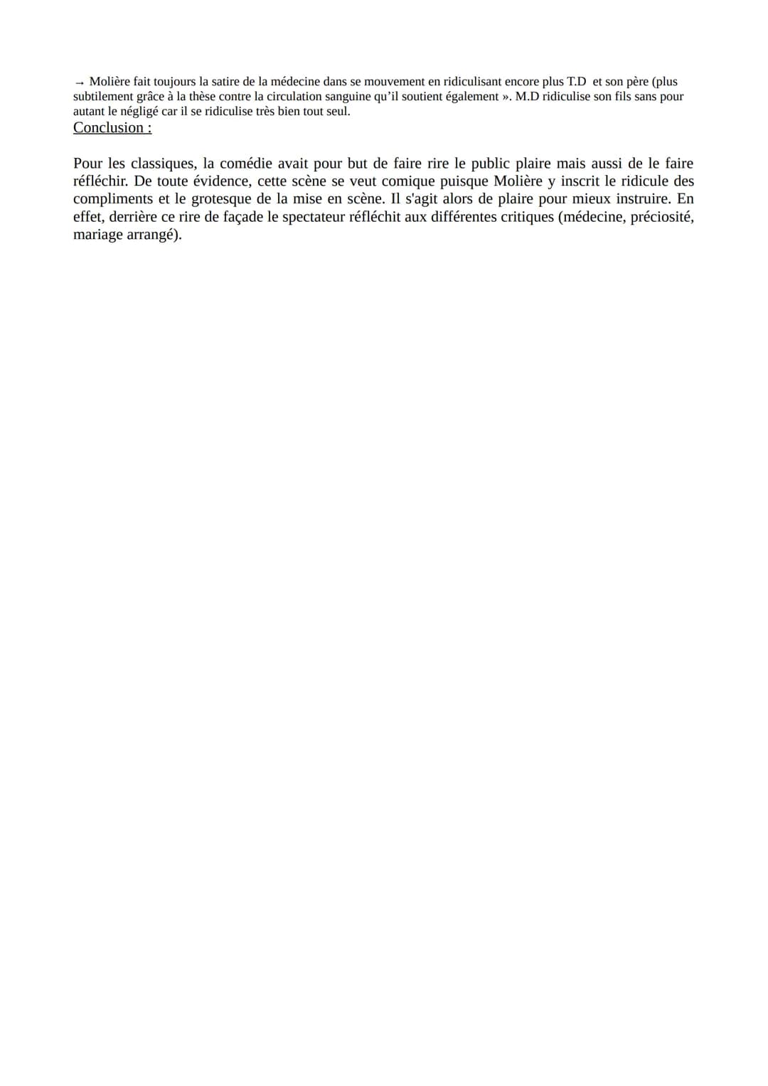 Explication linéaire de l'acte II scène 5 du Malade imaginaire
Introduction :
Molière de son vrai nom Jean-Baptiste Poquelin, est un dramatu
