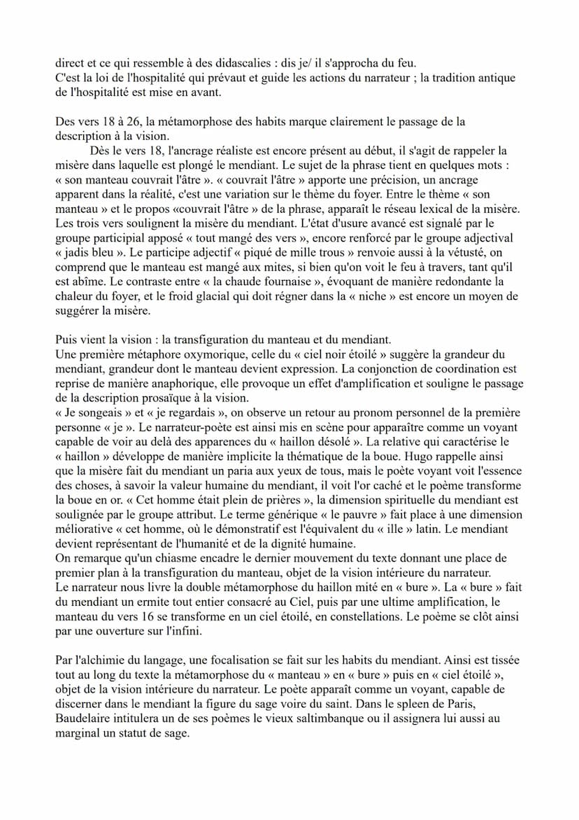 Analyse linéaire Le mendiant Victor Hugo n° 5
Le livre V des Contemplations, est daté de décembre 1854, soit 13 ans après la mort
de Léopold