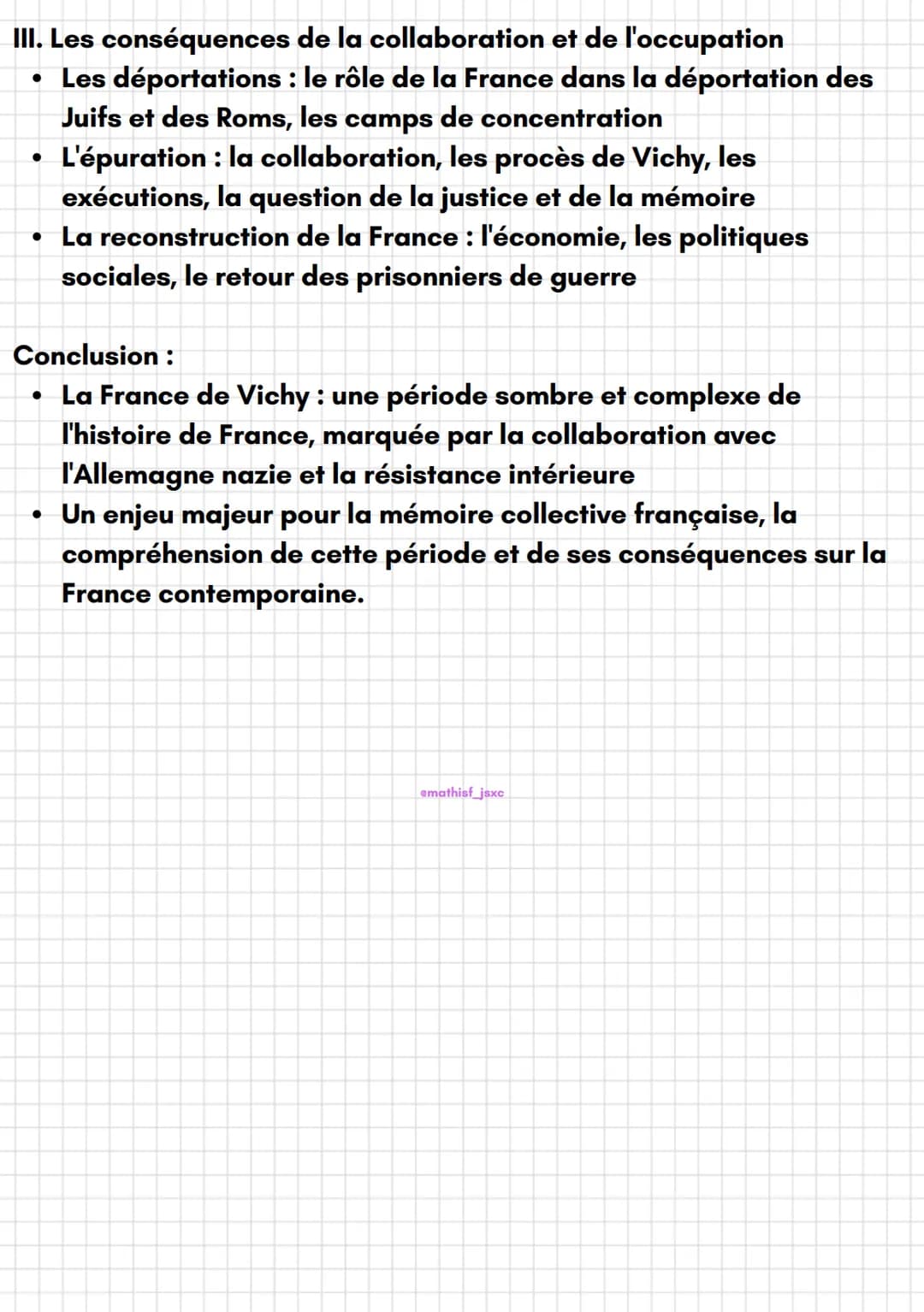 emathisf_jsxc
Histoire
La France de Vichy (1940-1944)
Introduction :
• La France de Vichy : période de l'histoire française qui
correspond a