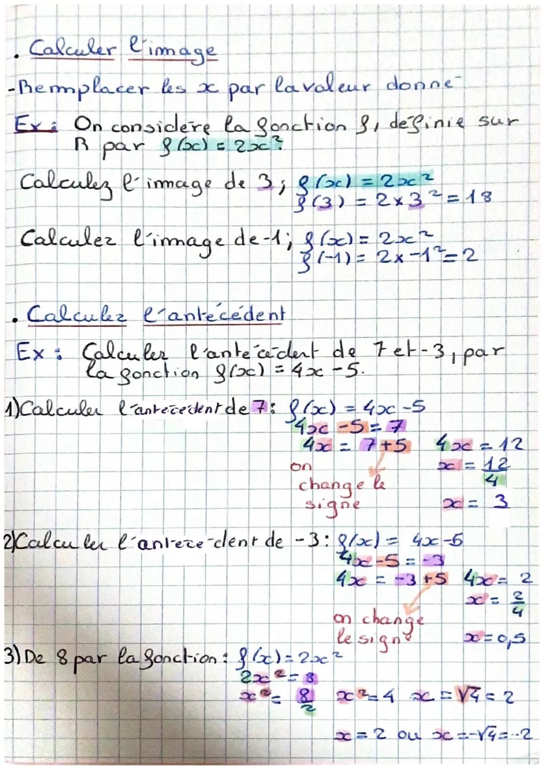 MATHS
Chapitre 1: Généralites sur les fonctions
• Le nombre départ se nomme antecedent.
nombre associé se nomme image
Le
Ex:
Cantecedentoc
i
