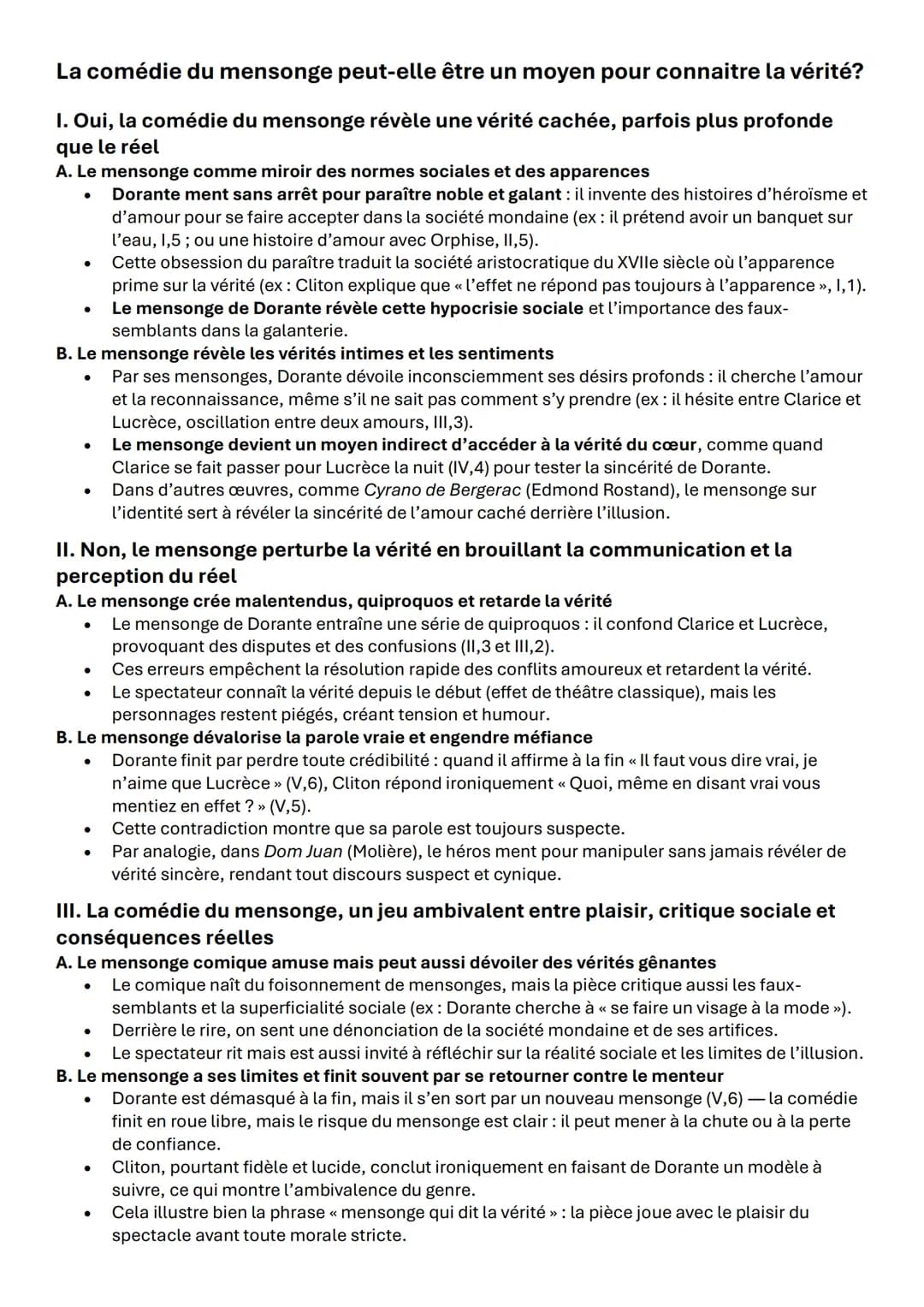 Peut-on considérer que Le Menteur consacre le triomphe des menteurs?
La pièce consacre-t-elle donc le triomphe des menteurs ? Que symbolise 