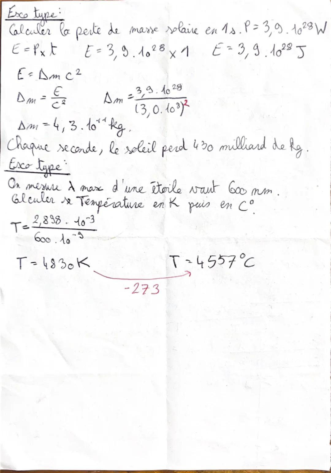 # Le Soleil:
ENS Physique
Le soleil émet de la lumière car il est chaud (Loi
de Wien) et car il est le siège de réaction
nucléaire (Eusion d