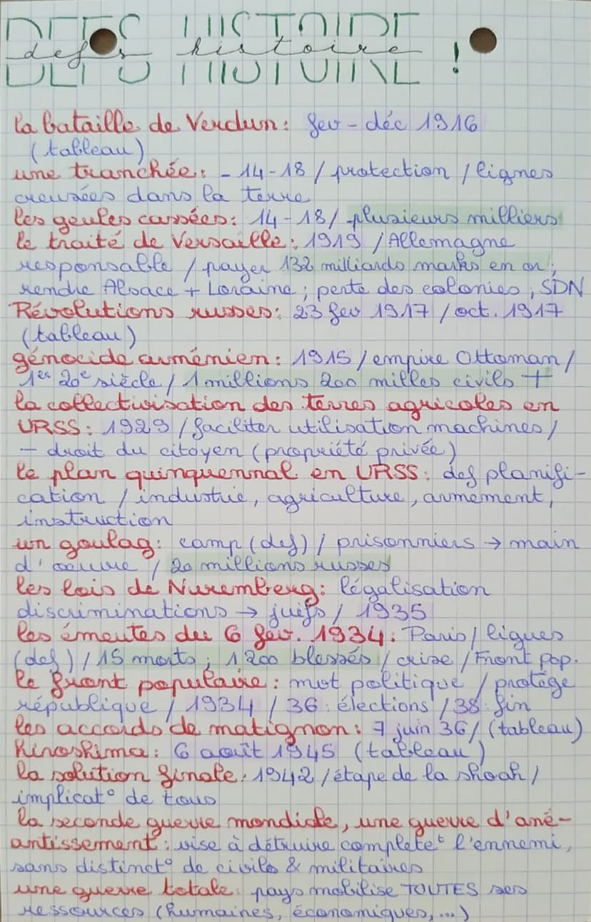 --- OCR Start ---
Définitions d'histoire sur tous les chapitres étudiés. Etre en capacité à rédiger
un paragraphe de quelques lignes (max de