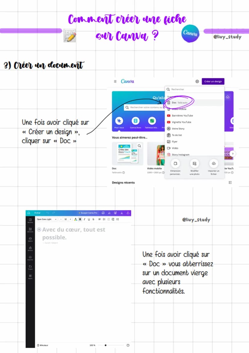 1) Télécharger l'application: Canva
Voici le logo de l'application
2) Commencer un projet
Canva
Vous aimerez peut-être...
Dec
Tou
Comment cr
