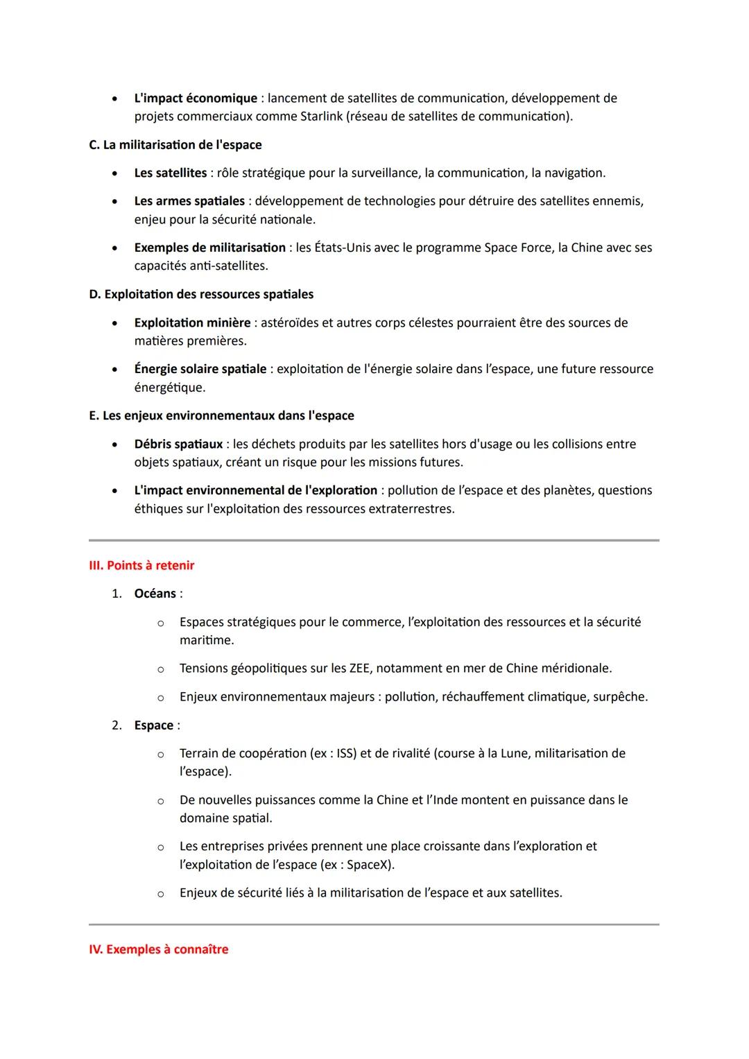 # L'Océan et l'Espace

I. L'Océan: un espace stratégique
A. Les océans: espaces économiques et stratégiques
- Routes maritimes: essentielles