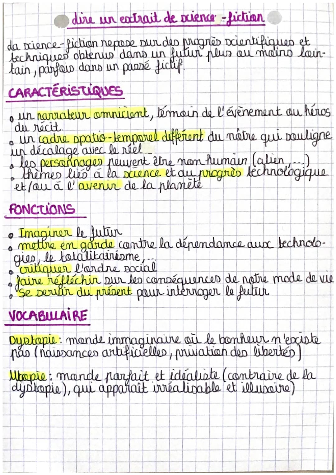 dire un extrait de science-fiction
da science-fictian repose sur des progrès scientifiques et
techniques obtenus dans un futur plus ou moins