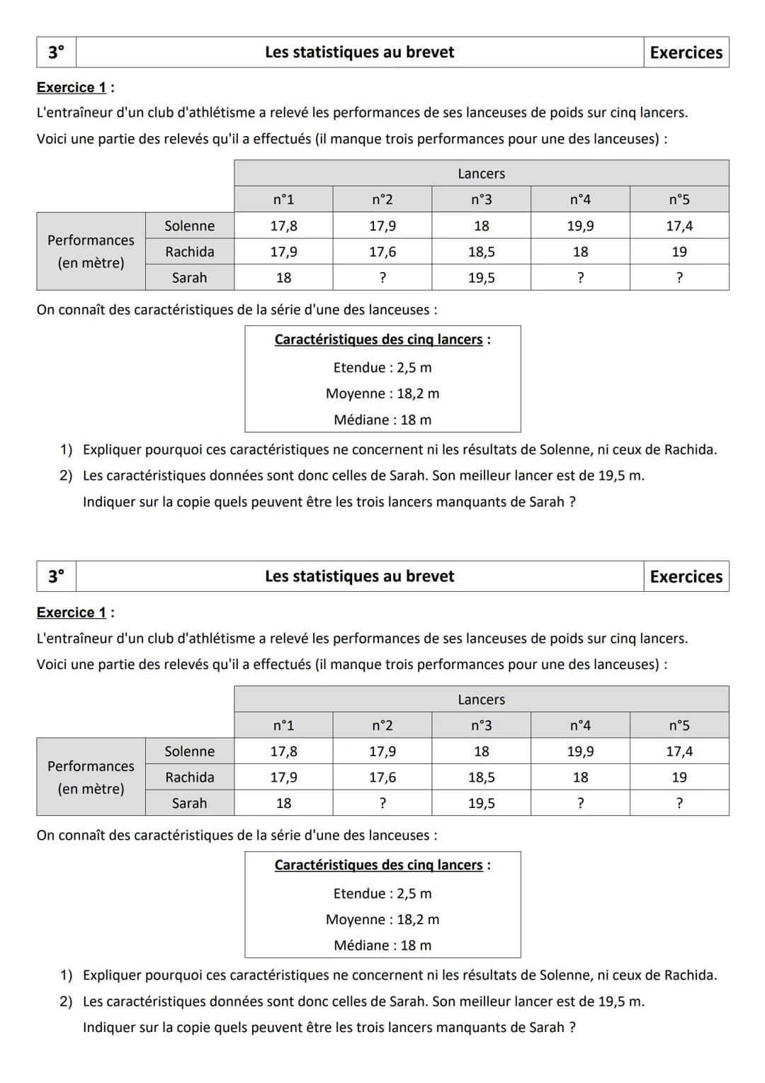 3°
Chapitre 9: Calcul littéral
I) Expression littérale : rappels
Une expression littérale est une expression dans laquelle certains nombres 