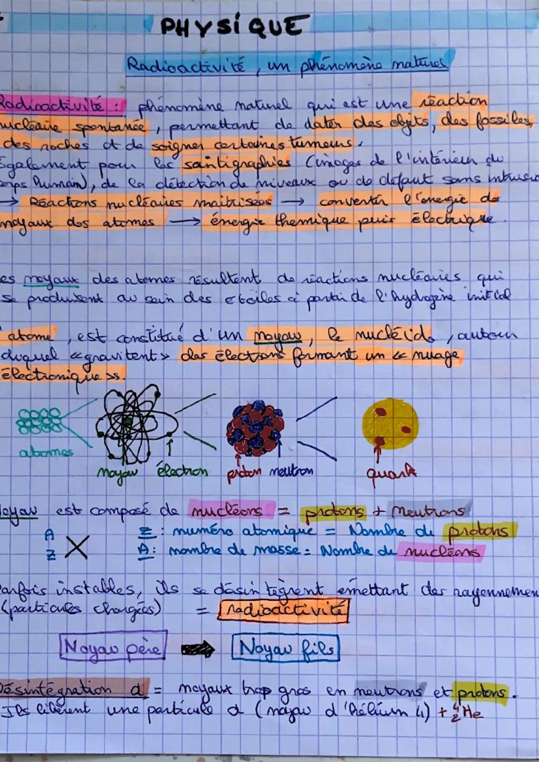 ENS. SCIENTIFIQUE PHYSIQUE - Radiactivité, un phénomène naturel 