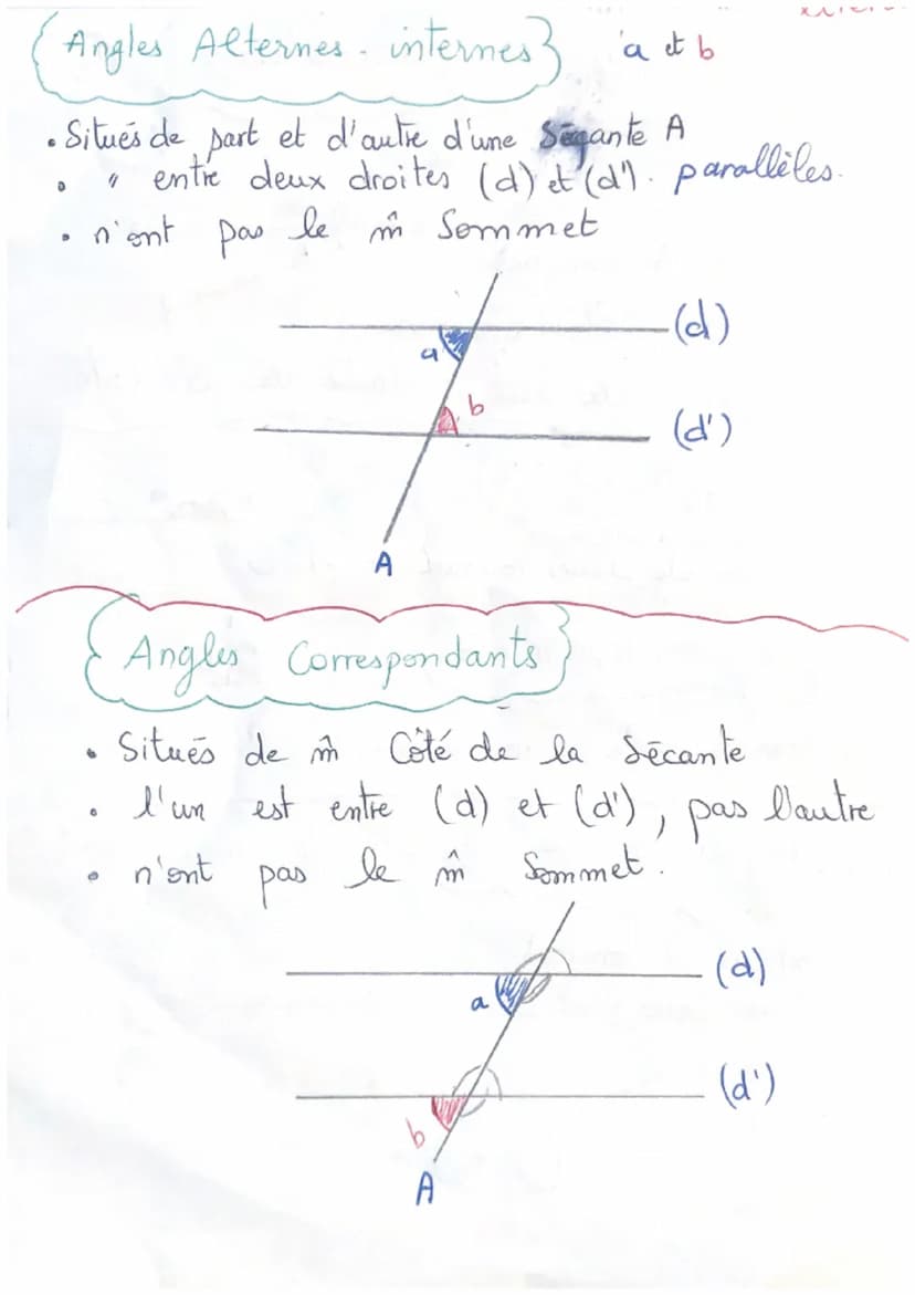 4 Angles et parallelisme
Angles adjcents
• Ont le m Sommet
a et b
Somme de leurs mesure
(Angles Complementaires,
0
ont un Côté Commun
з
Sont
