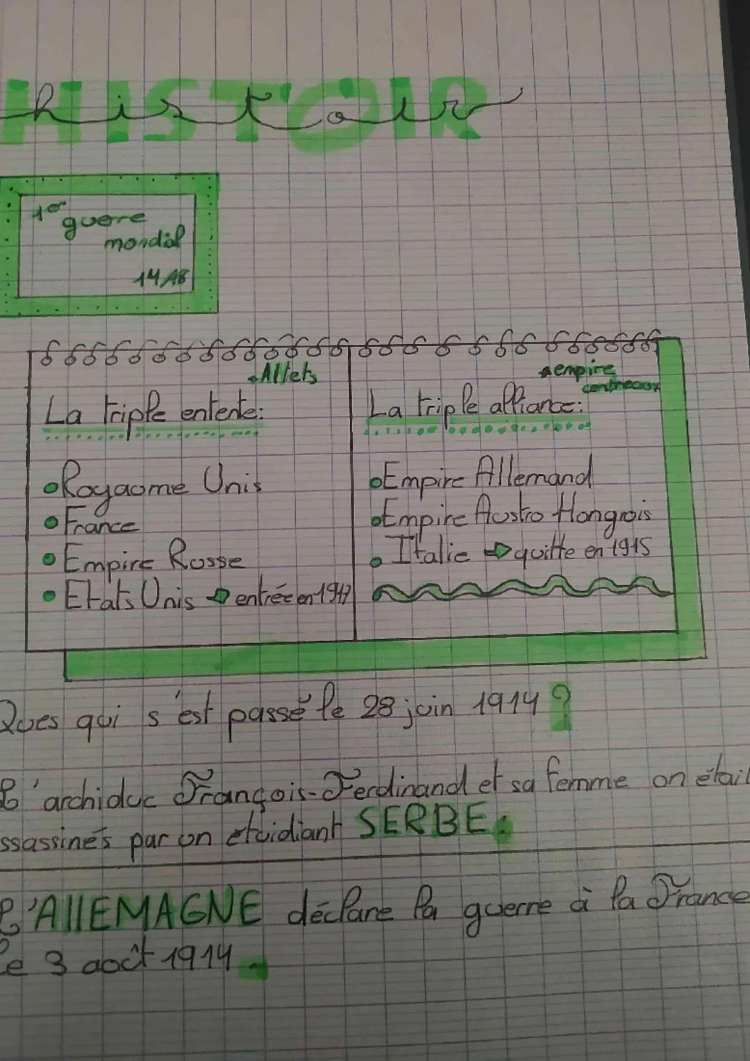 # histoir

10
guemondial
14 AB

666666666655555555555555

La triple entente:

- Royaume Unis
- France
Allets
- Empire Russe
- Etats Unis ent