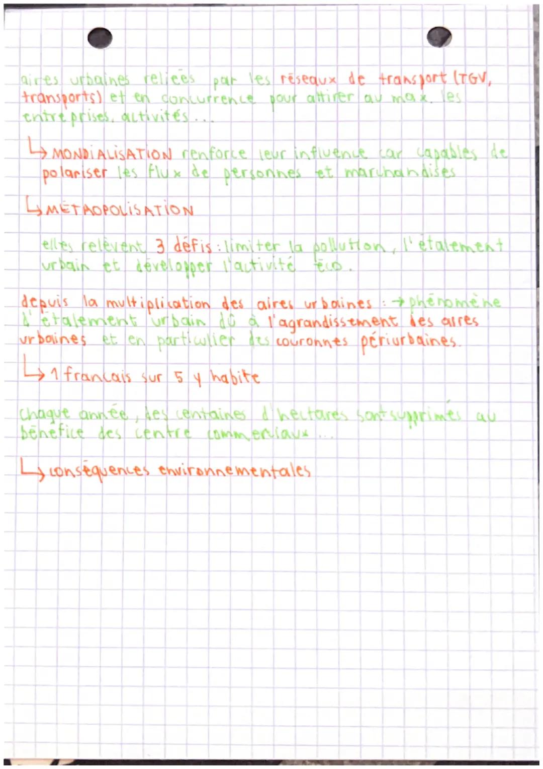 # GEOGRAPHIE: LES AIRES URBAINES,
UNE NOUVELLE GÉOGRAPHIE D'UNE
FRANCE MONDIALISEE

depuis 1931: France territoire urbain : 95% de la pod. v