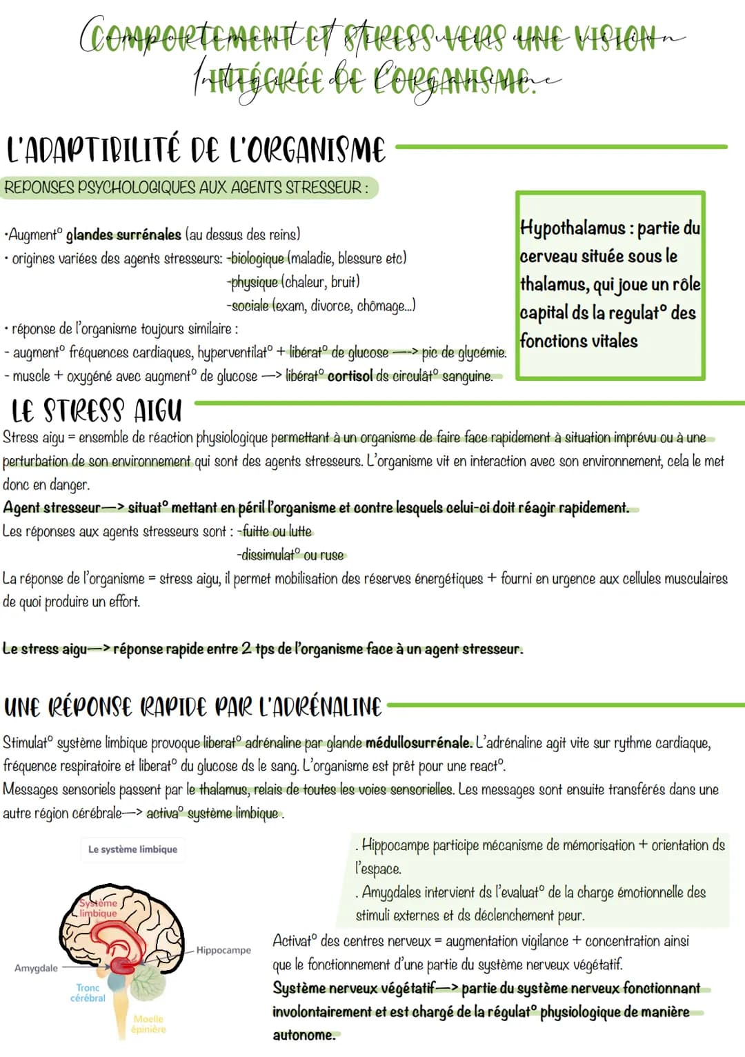 CCOMPORTEMENT ET STRESS VERS UNE VISION ~
/-HOTÉGRÉE BE CORGANISME
L'ADAPTIBILITÉ DE L'ORGANISME
REPONSES PSYCHOLOGIQUES AUX AGENTS STRESSEU