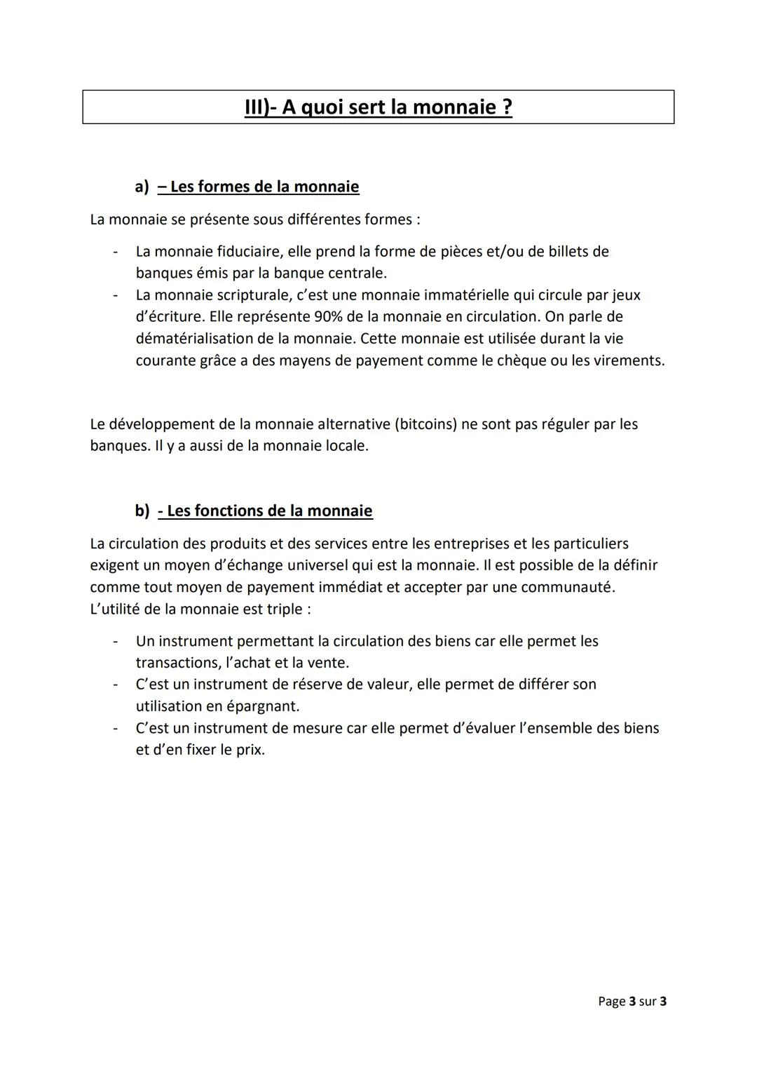 # Chapitre 3) Les échanges économiques

Objectifs du chapitre :

- Expliquer la spécialisation des producteurs des pays
- Définir le marché
