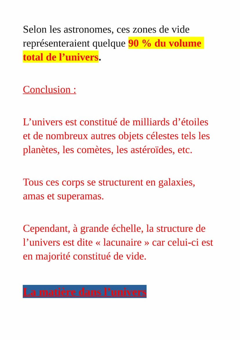 L'Univers et
le système solaire
Naissance et évolution de
l'Univers
Le big bang
L'histoire de l'univers est une longue saga
d'environ 13,7 m