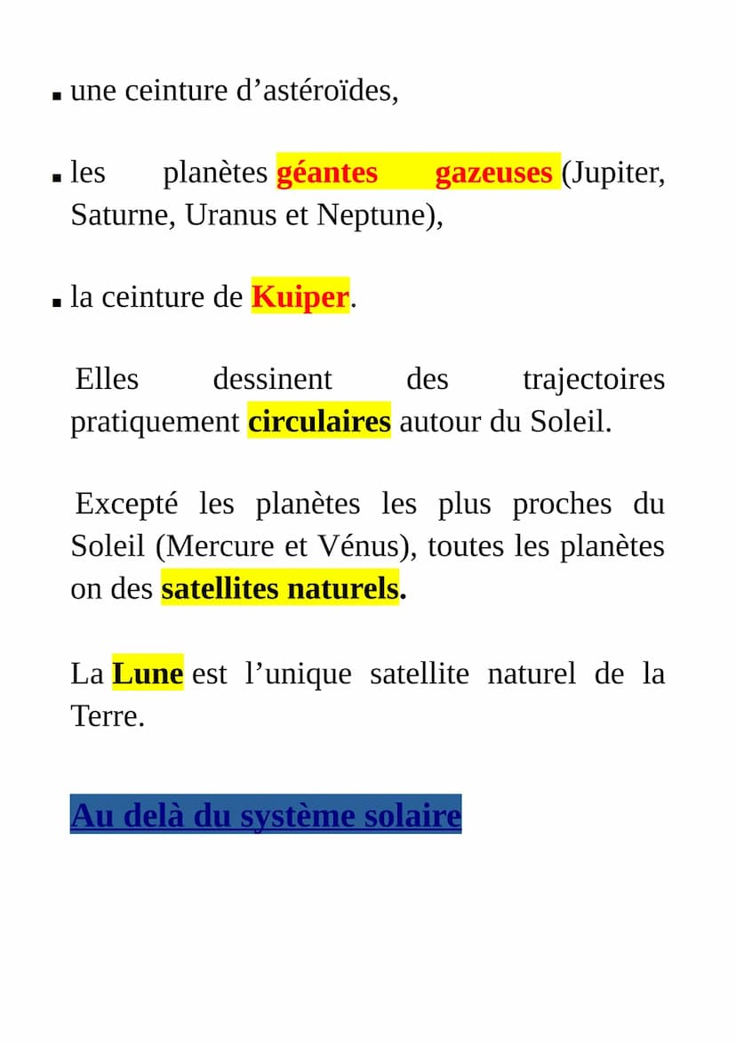 L'Univers et
le système solaire
Naissance et évolution de
l'Univers
Le big bang
L'histoire de l'univers est une longue saga
d'environ 13,7 m