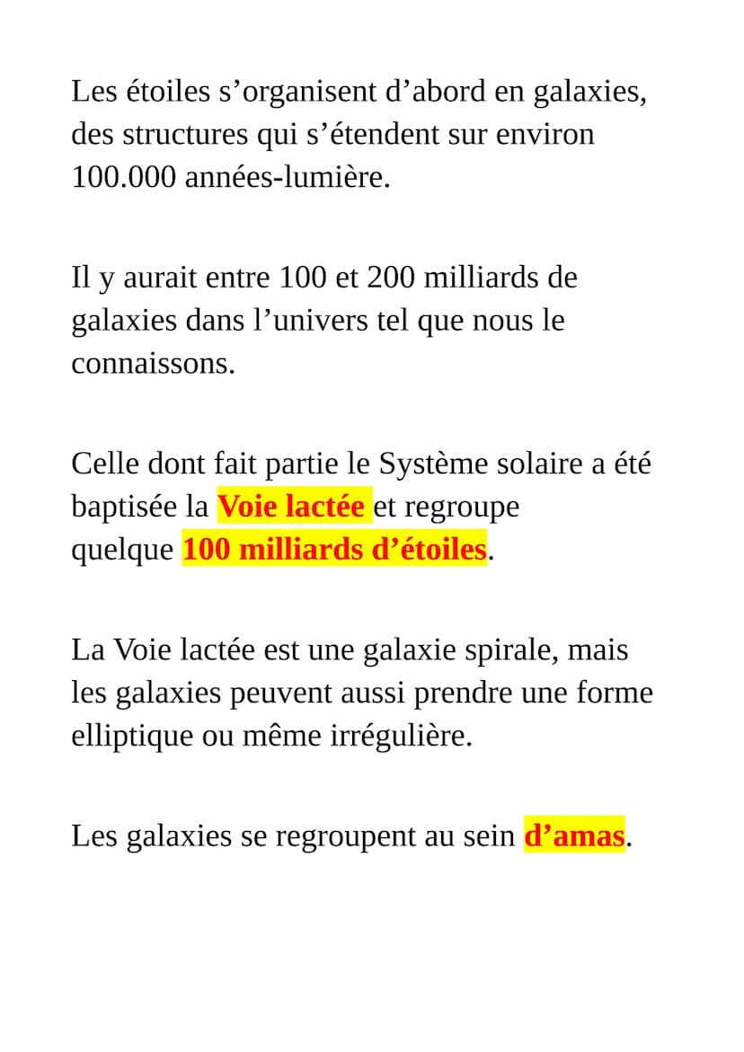 L'Univers et
le système solaire
Naissance et évolution de
l'Univers
Le big bang
L'histoire de l'univers est une longue saga
d'environ 13,7 m