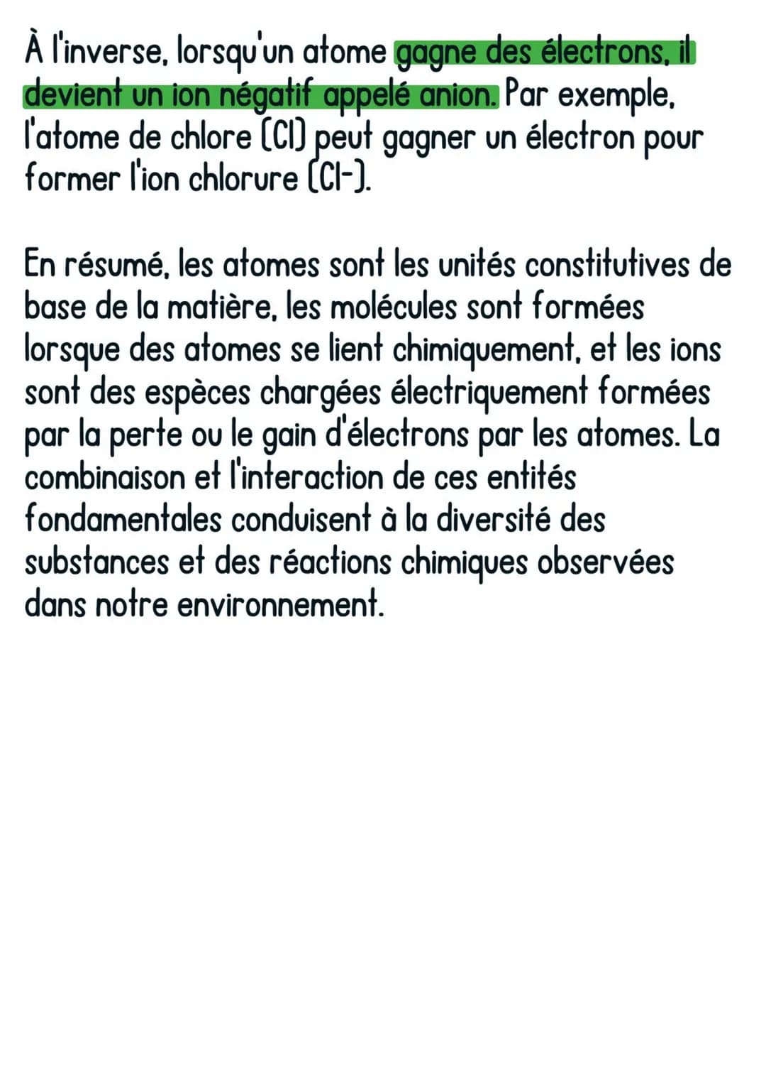 PC
Atomes, molécules, et ions.
Atomes, molécules et ions :
Les atomes, les molécules et les ions sont les unités
fondamentales de la matière