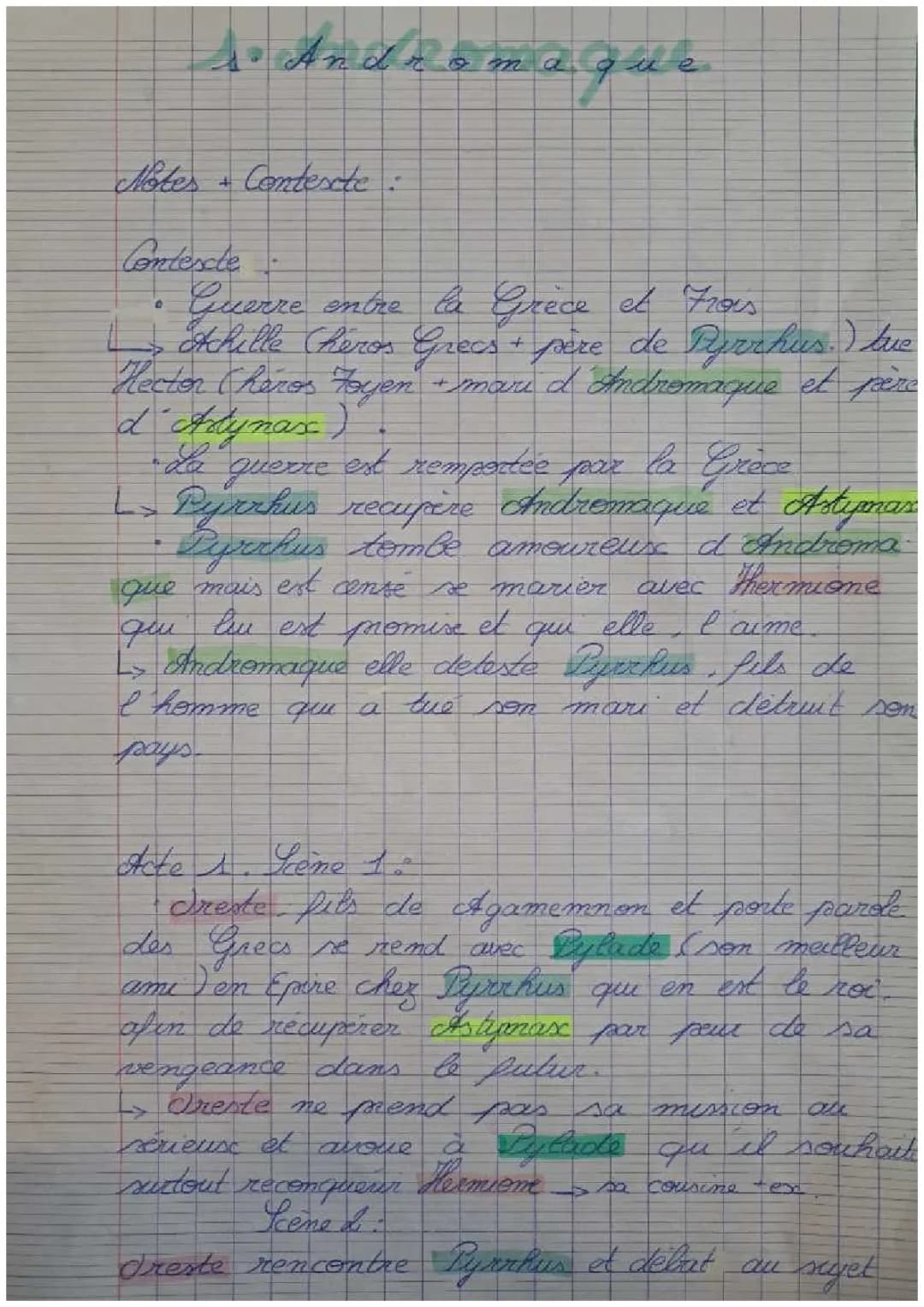 Andromaque Résumé PDF: Fiche de Lecture et Analyse Personnages