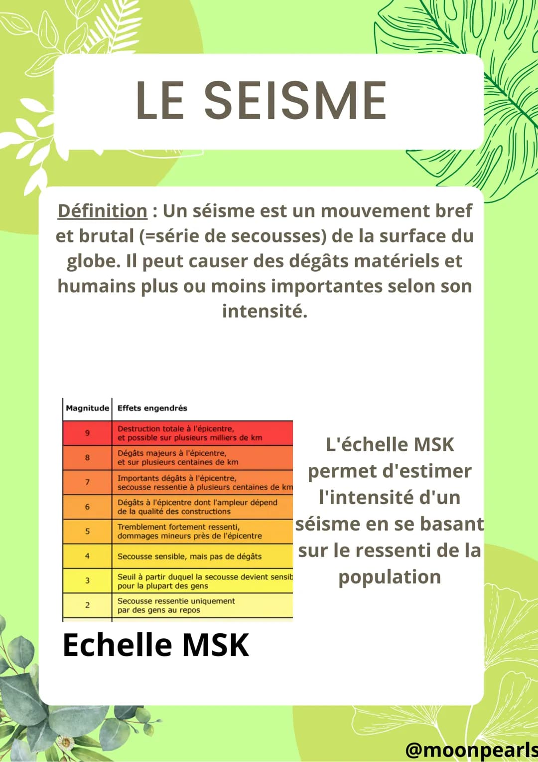 Définition: Un séisme est un mouvement bref
et brutal (=série de secousses) de la surface du
globe. Il peut causer des dégâts matériels et
h
