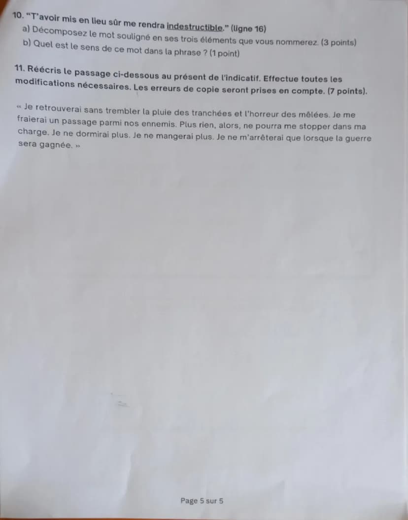 # DIPLÔME NATIONAL DU BREVET

Brevet blanc janvier 2025

## FRANÇAIS

Compréhension et compétences d'interprétation
Grammaire et compétences