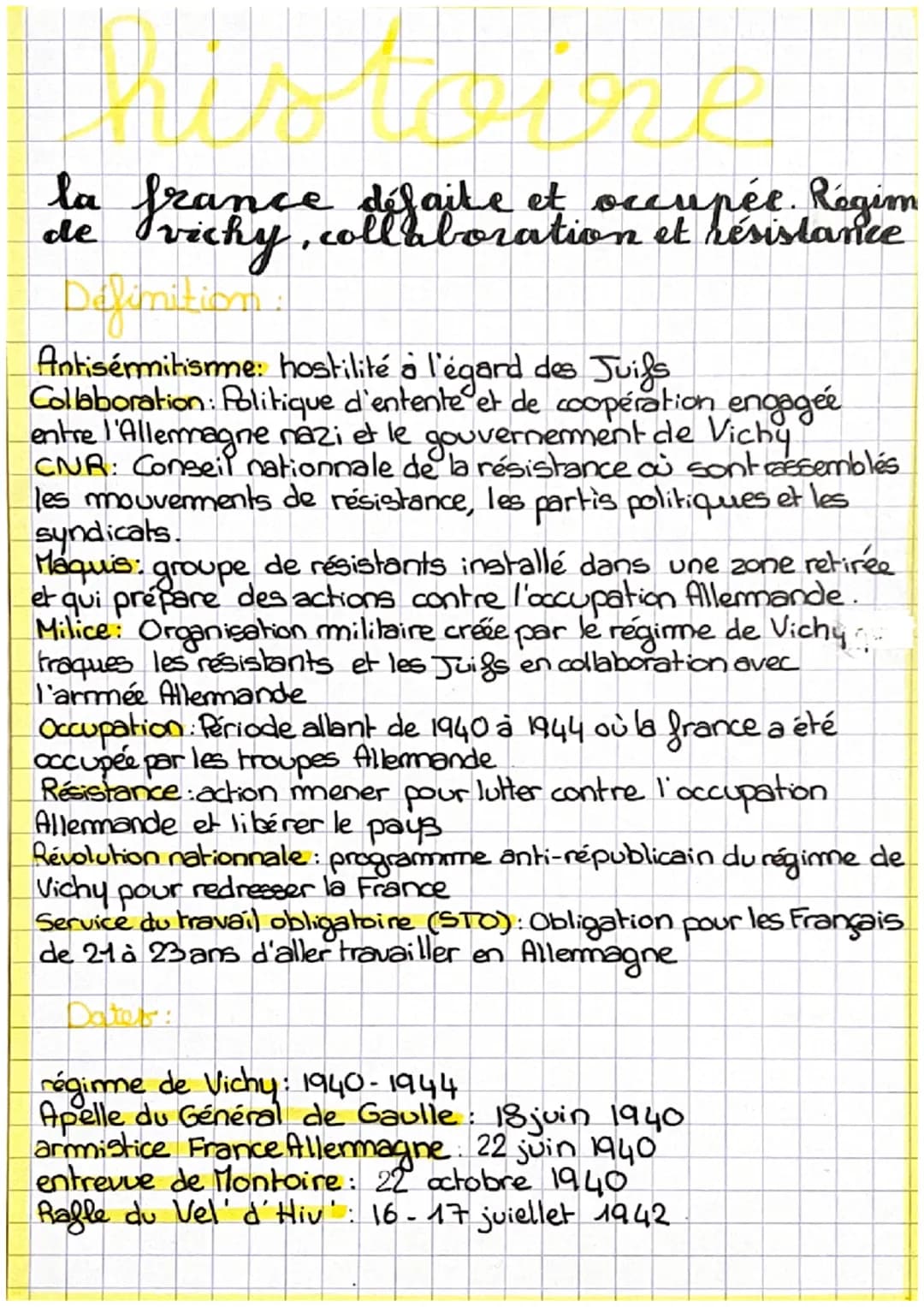 la france
calls foration et résistance
faike et occupée. Régim
Antisémitisme: hostilité à l'égard des Juifs
Collaboration: Politique d'enten