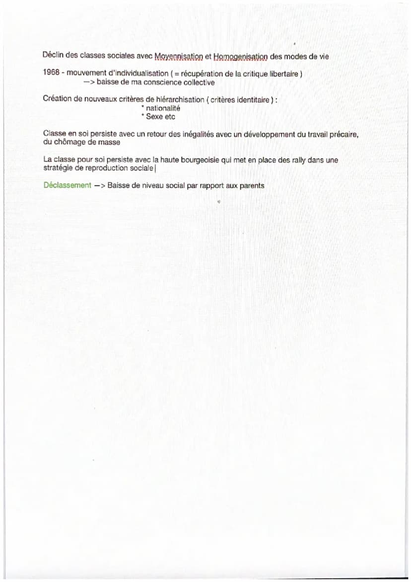 Comment est structurée la société française actuelle
Facteurs de structuration -> Lieu de résidence
PCS
Age
Revenu/diplôme
Compo du menage
I