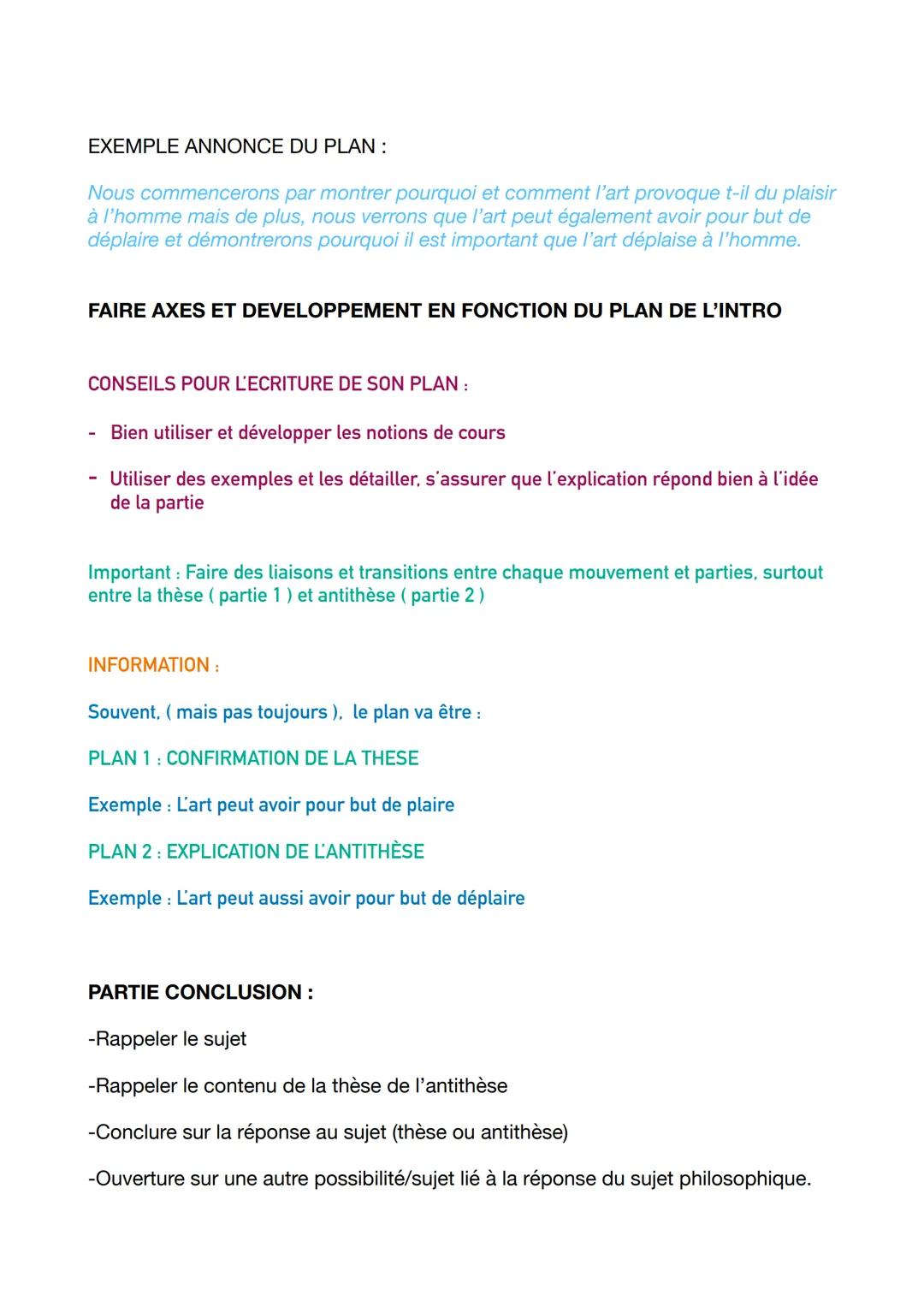 FICHE METHODE PHILO INTRO DISSERTE:
Première étape :
Définir la notion principale et formuler la question générale.
Exemple : L'art a-il pou