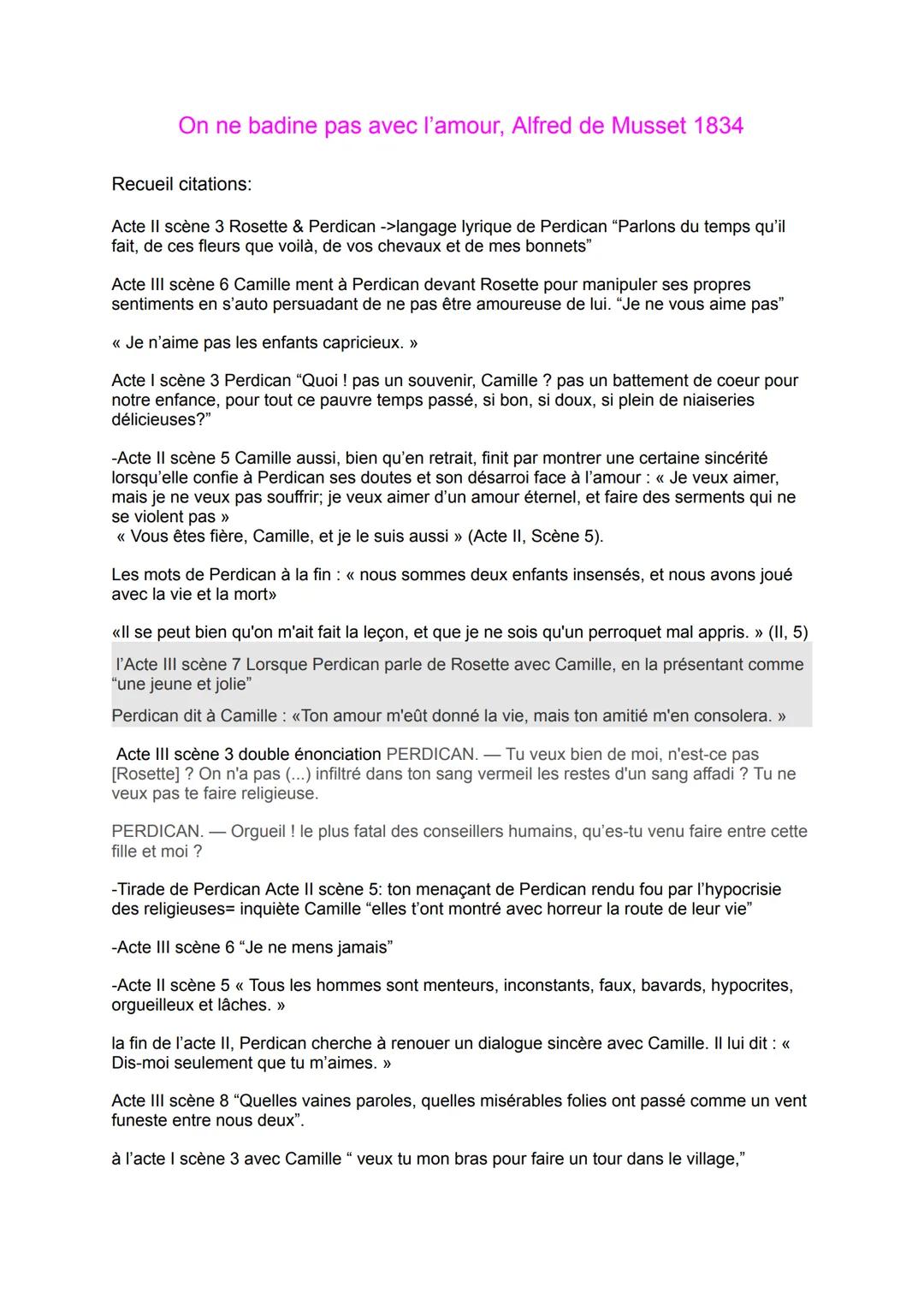 Analyse Complète de 'On ne badine pas avec l'amour'