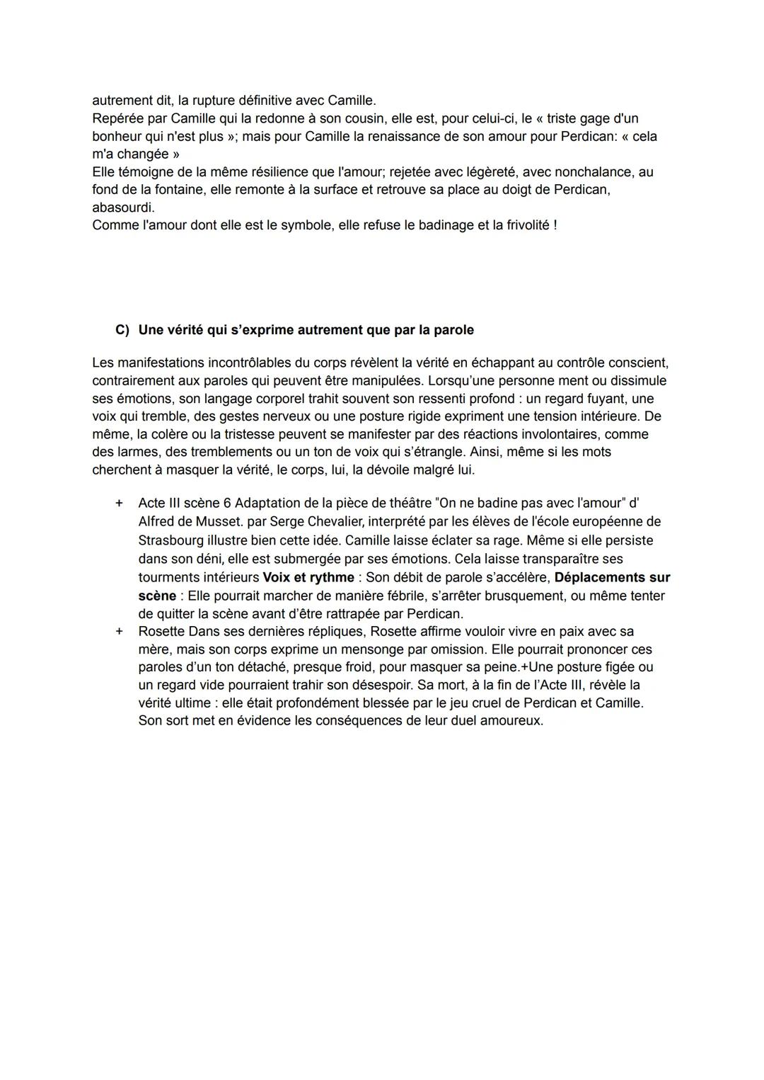 On ne badine pas avec l'amour, Alfred de Musset 1834
Recueil citations:
Acte II scène 3 Rosette & Perdican ->langage lyrique de Perdican "Pa