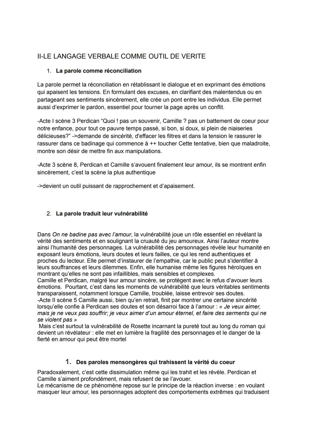 On ne badine pas avec l'amour, Alfred de Musset 1834
Recueil citations:
Acte II scène 3 Rosette & Perdican ->langage lyrique de Perdican "Pa
