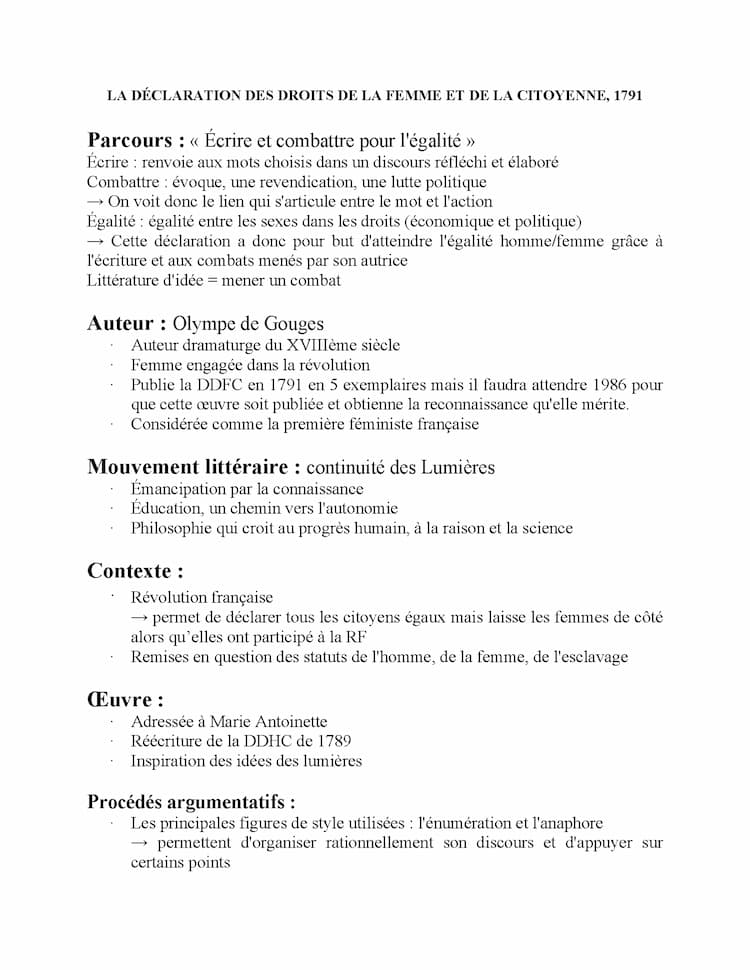 Know Déclaration des droits de la femme et de la citoyenne Olympe de Gouges thumbnail