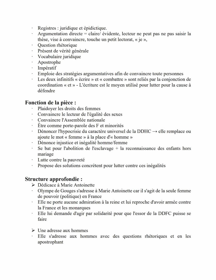LA DÉCLARATION DES DROITS DE LA FEMME ET DE LA CITOYENNE, 1791
Parcours : << Écrire et combattre pour l'égalité >>
Écrire renvoie aux mots c