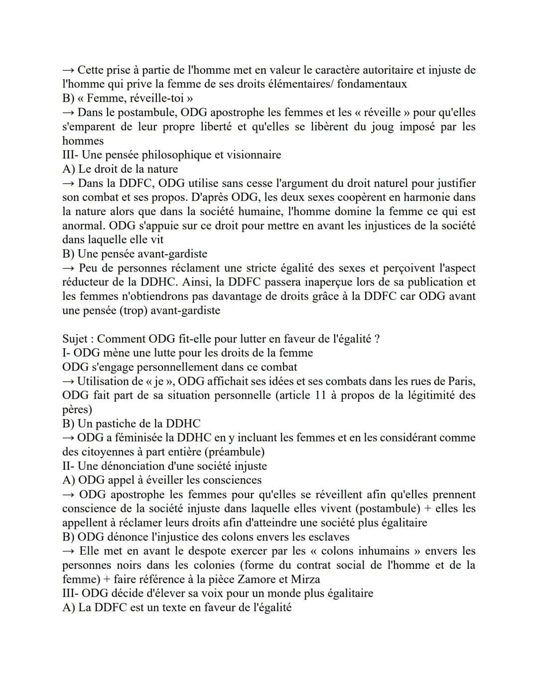 LA DÉCLARATION DES DROITS DE LA FEMME ET DE LA CITOYENNE, 1791
Parcours : << Écrire et combattre pour l'égalité >>
Écrire renvoie aux mots c