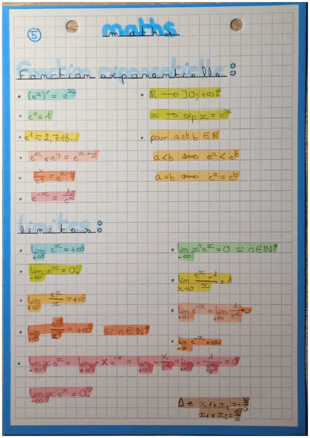 La fonction exponentielle 