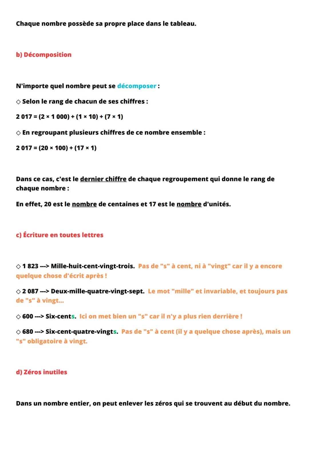 Nombres entiers et décimaux |
6ème
I) Les nombres entiers
a) Rang des chiffres
Les chiffres sont 0; 1; 2; 3; 4; 5; 6; 7; 8 et 9.
Un nombres 