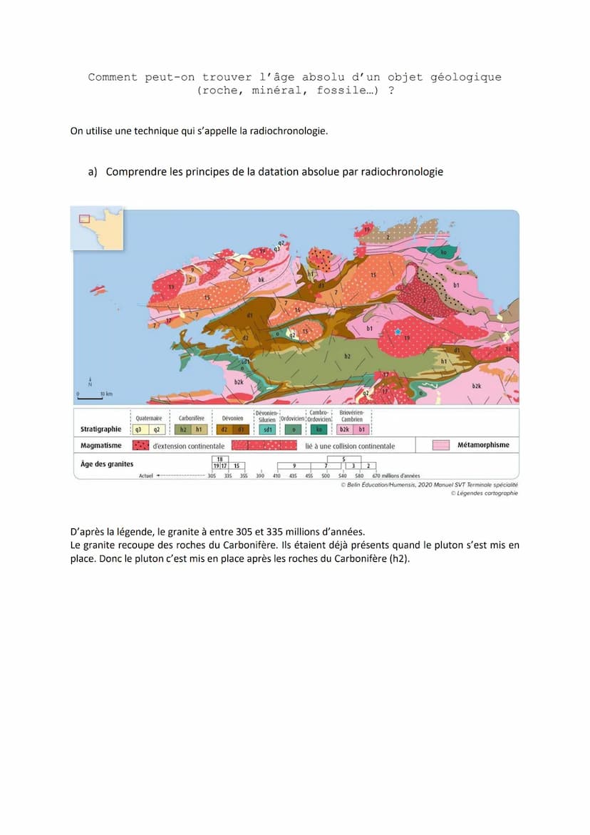 Chapitre 9
Comment peut-on dater des objets géologiques tels que des
minéraux ou des roches ou encore restituer la chronologie ?
I.
●
LE TEM