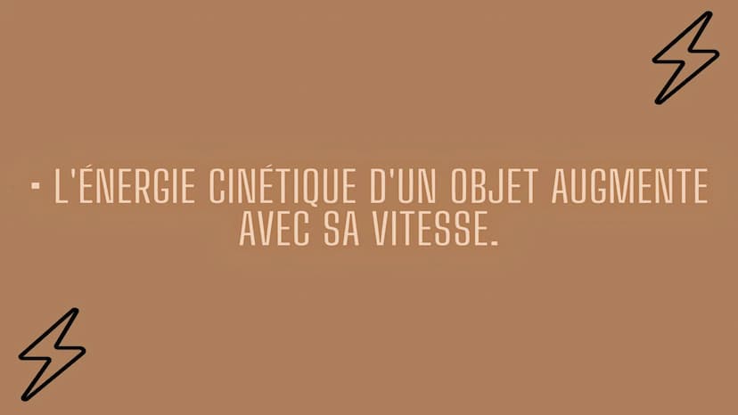 3
ÉNERGIE CINÉTIQUE ET
ÉNERGIE POTENTIELLE
M
Physique-chimie 4ème 1. QU'EST-CE QUE C'EST ?
s s
D'UN OBJET AUGMENTE
AVEC SA VITESSE.
L'ÉNERGI